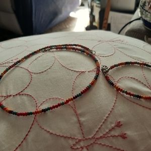 Hand beaded necklace and bracelet